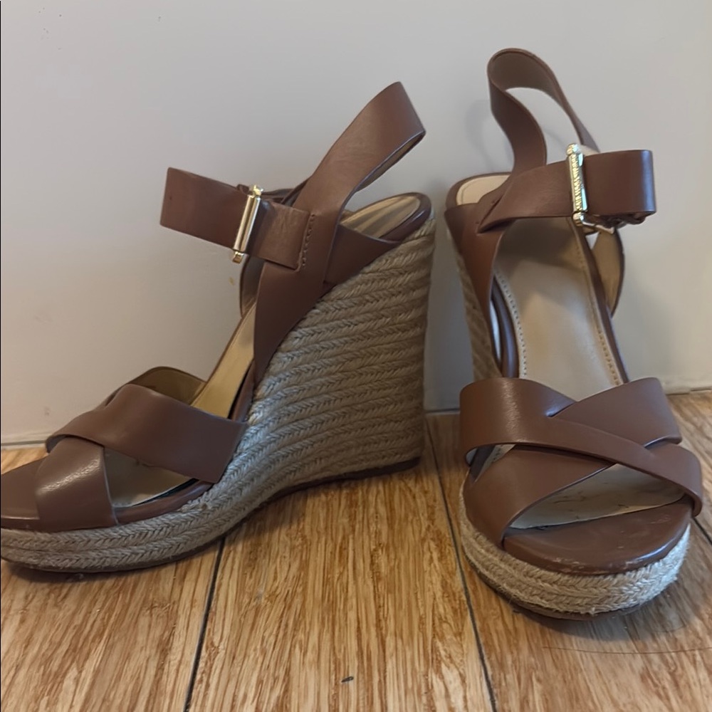 Michael Kors Brown Wedge Viola Sandals - NWOT